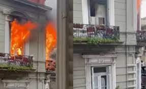 Dramático escape de un incendio en un edificio en Monserrat