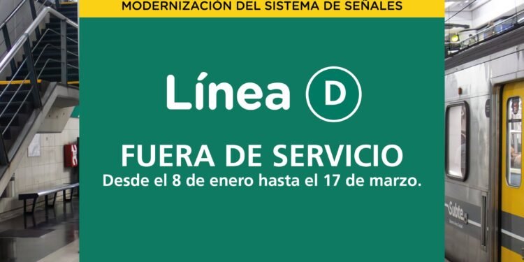 El subte D estará cerrado durante dos meses