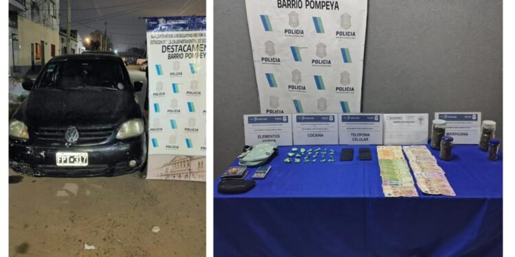 Detienen a dos dealers con droga para su venta en barrio Pompeya