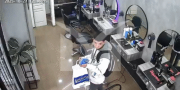 Robó una barbería y quedó registrado en las cámaras de seguridad