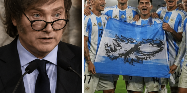 Milei se pronunció sobre la bandera de Malvinas exhibida por los jugadores: “En el peor de los casos será una sanción de US$30.000”
