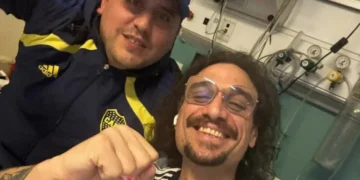 Daniel Osvaldo festeja desde el hospital el pase de Boca Juniors a la final de la Copa Sudamericana